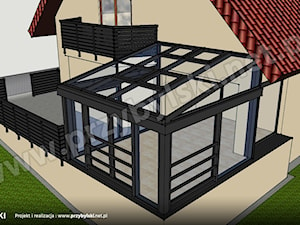 Projektu (wizualizacja) ogrodu zimowego na tarasie - zdjęcie od Przybylski Ogrody Zimowe & Konstrukcje aluminiowo-szklane