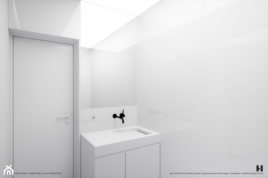 Łazienka 3.7 - Mała bez okna łazienka, styl minimalistyczny - zdjęcie od Hoski / Architekt Andrzej Chomski