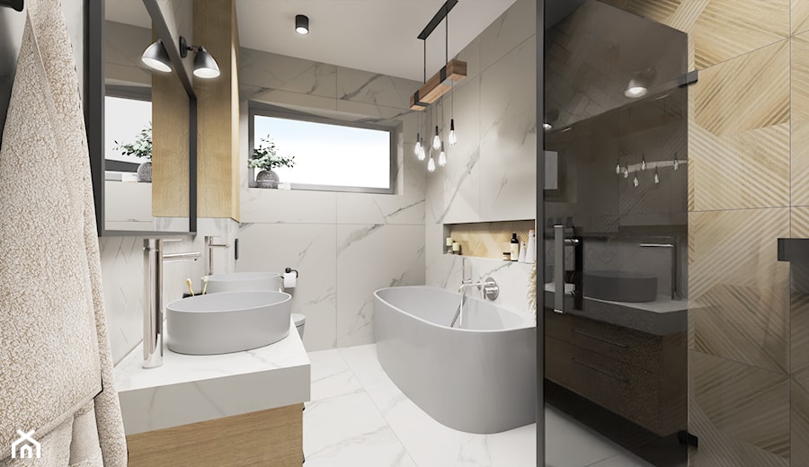 Skandynawska łazienka - zdjęcie od Karolina Urbaniak Architektura Wnętrz