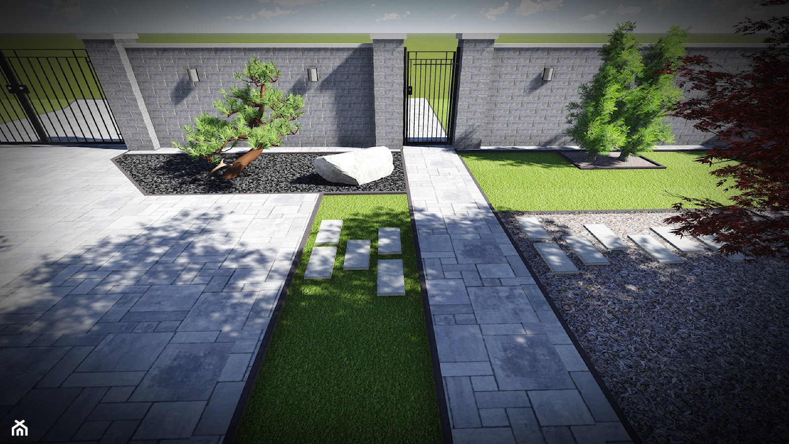 Ogród w nowoczesnym stylu - Projektowanie nawierzchni z kostki brukowej i Projektowanie ogrodów - zdjęcie od Ogrody Agnieszki - Homebook