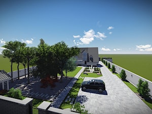 Ogród w nowoczesnym stylu - Projektowanie nawierzchni z kostki brukowej i Projektowanie ogrodów - zdjęcie od Ogrody Agnieszki