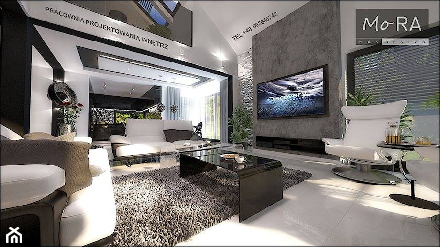 Salon w nowoczesnym stylu, strefa telewizyjna - zdjęcie od MoRA MAX Design