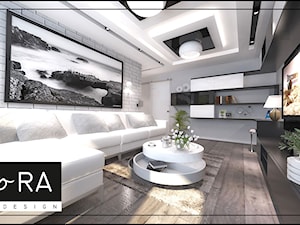 Projekt salonu jako jedno z wnętrza apartamentu położonego w Katowicach - zdjęcie od MoRA MAX Design