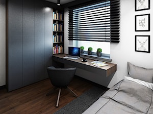 Wnętrze prywatnego mieszkania w Białymstoku - Średnia biała z biurkiem sypialnia, styl nowoczesny - zdjęcie od V P S Architektura  Sebastian Olszewski