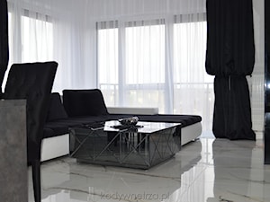 Realizacja BlackSwan - Średni salon z jadalnią, styl glamour - zdjęcie od KODY Wnętrza | projektowanie wnętrz i doradztwo