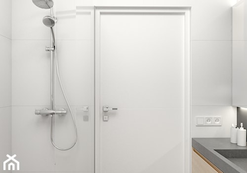 Łazienka Katowice - Mała bez okna z lustrem łazienka, styl minimalistyczny - zdjęcie od Middle Studio
