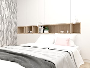 Mieszkanie w Lędzinach Middle Studio - Mała biała szara sypialnia, styl nowoczesny - zdjęcie od Middle Studio