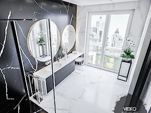 Łazienka Black and White kamień naturalny - Łazienka, styl nowoczesny - zdjęcie od Vimko Projektowanie Wnętrz