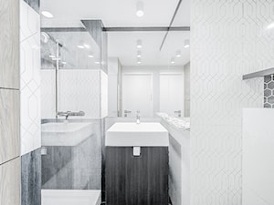 Projekt MiniMaxy Antresola z górską nutą. - Średnia bez okna łazienka, styl nowoczesny - zdjęcie od Vimko Projektowanie Wnętrz