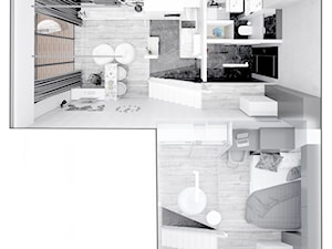 Projekt MiniMaxy Antresola z górską nutą. - Salon, styl nowoczesny - zdjęcie od Vimko Projektowanie Wnętrz