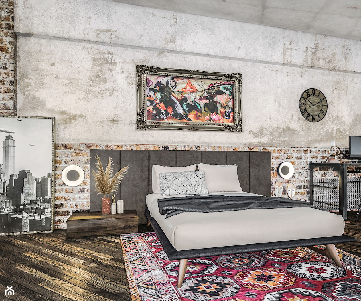 Sypialnia w stlu industrialnym - zdjęcie od Vimko Projektowanie Wnętrz - Homebook
