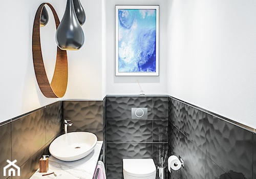 Czarno biała łazienka - zdjęcie od Vimko Projektowanie Wnętrz