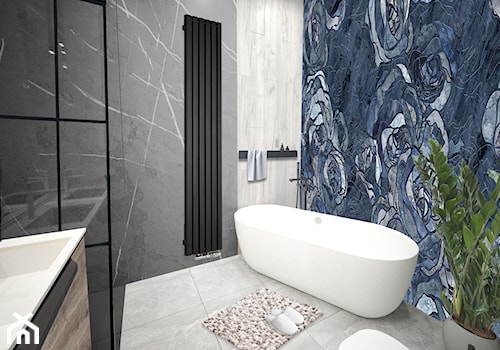 Łazienka wanna wolnostojąca - Średnia bez okna z dwoma umywalkami łazienka, styl glamour - zdjęcie od Vimko Projektowanie Wnętrz