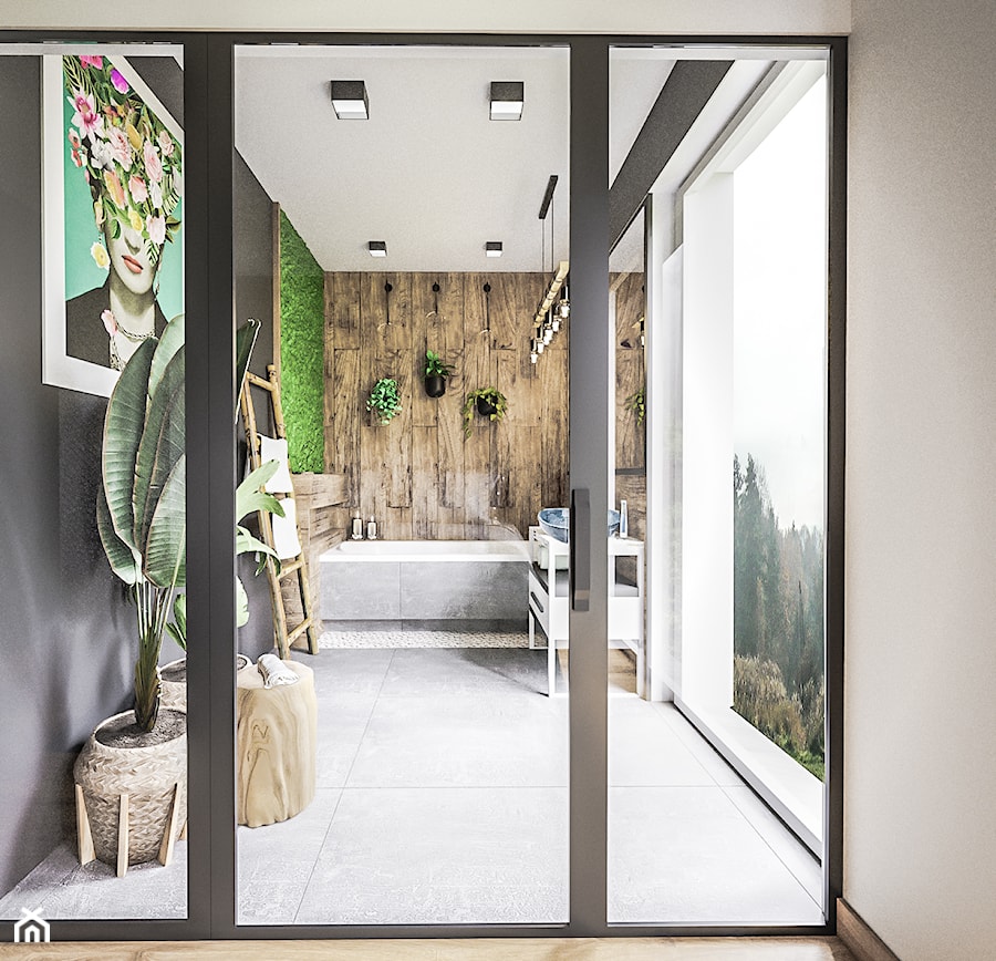 Łazienka spa - Średnia z punktowym oświetleniem łazienka z oknem, styl nowoczesny - zdjęcie od Vimko Projektowanie Wnętrz