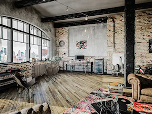 Salon w stylu industrialnym - zdjęcie od Vimko Projektowanie Wnętrz