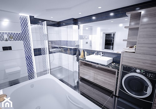 Łazienka Elegancki Granat - Duża łazienka, styl nowoczesny - zdjęcie od Vimko Projektowanie Wnętrz