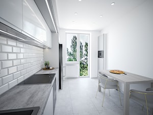 Kuchnia biel + szarość - Kuchnia, styl nowoczesny - zdjęcie od Vimko Projektowanie Wnętrz
