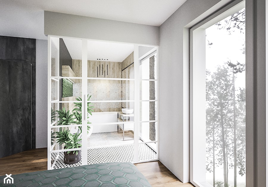 Łazienka spa - Mała łazienka z oknem, styl nowoczesny - zdjęcie od Vimko Projektowanie Wnętrz