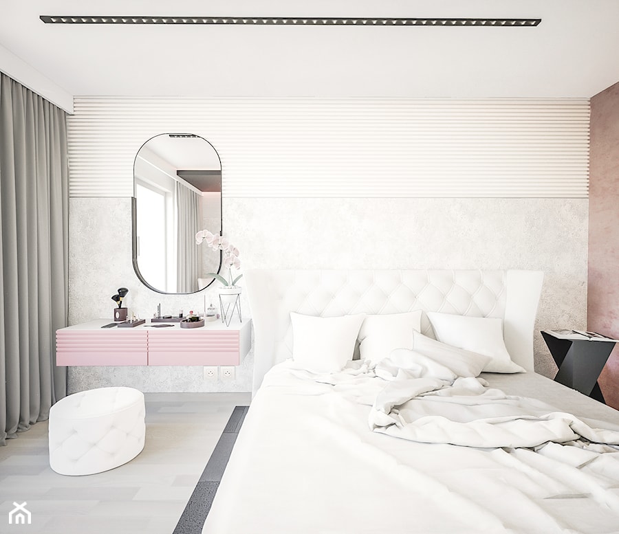 Pink Eco - Sypialnia, styl nowoczesny - zdjęcie od Vimko Projektowanie Wnętrz