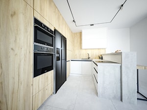 Kuchnia w dwóch wariantach Dąb Hamilton Egger - Kuchnia, styl nowoczesny - zdjęcie od Vimko Projektowanie Wnętrz