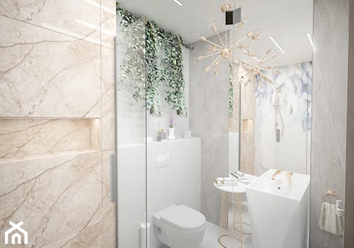 Łazienka glamour z umywalką wolnostojącą - zdjęcie od Vimko Projektowanie Wnętrz