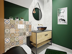 Łazienka pod schodami | Terazzo - Średnia bez okna łazienka, styl nowoczesny - zdjęcie od Vimko Projektowanie Wnętrz