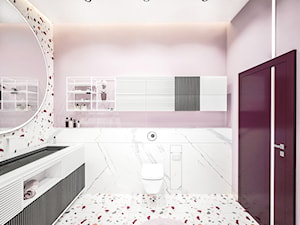 Terazzo - Średnia bez okna z lustrem z punktowym oświetleniem łazienka, styl nowoczesny - zdjęcie od Vimko Projektowanie Wnętrz
