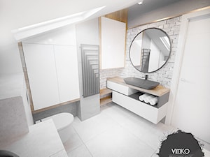 Salon w stylu skandynawskim z nutą loftu - Łazienka, styl nowoczesny - zdjęcie od Vimko Projektowanie Wnętrz