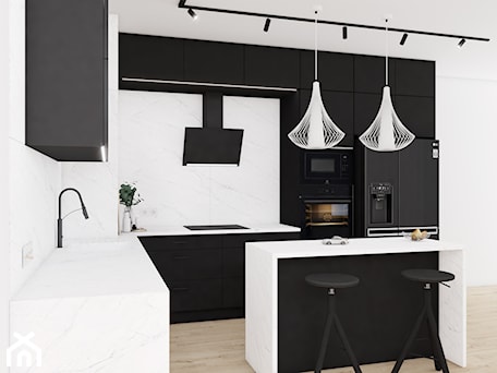 Aranżacje wnętrz - Kuchnia: Czarna minimalistyczna kuchnia z frontami akrylowymi - Vimko Projektowanie Wnętrz. Przeglądaj, dodawaj i zapisuj najlepsze zdjęcia, pomysły i inspiracje designerskie. W bazie mamy już prawie milion fotografii!