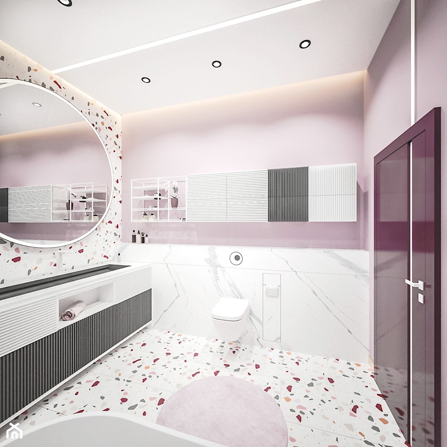 Terazzo - Średnia bez okna łazienka, styl nowoczesny - zdjęcie od Vimko Projektowanie Wnętrz