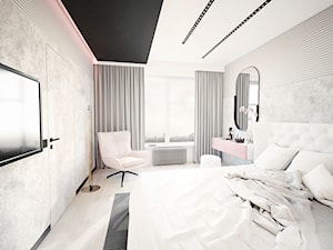 Pink Eco - Średnia szara sypialnia, styl nowoczesny - zdjęcie od Vimko Projektowanie Wnętrz