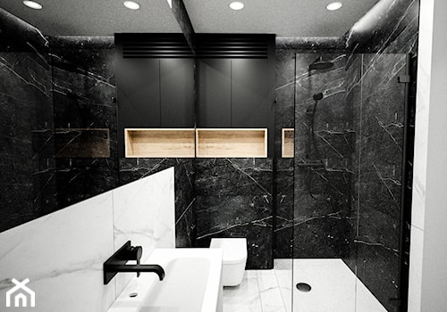 Mała łazienka | Minimalizm | Paradyż Barro - Średnia bez okna łazienka, styl minimalistyczny - zdjęcie od Vimko Projektowanie Wnętrz