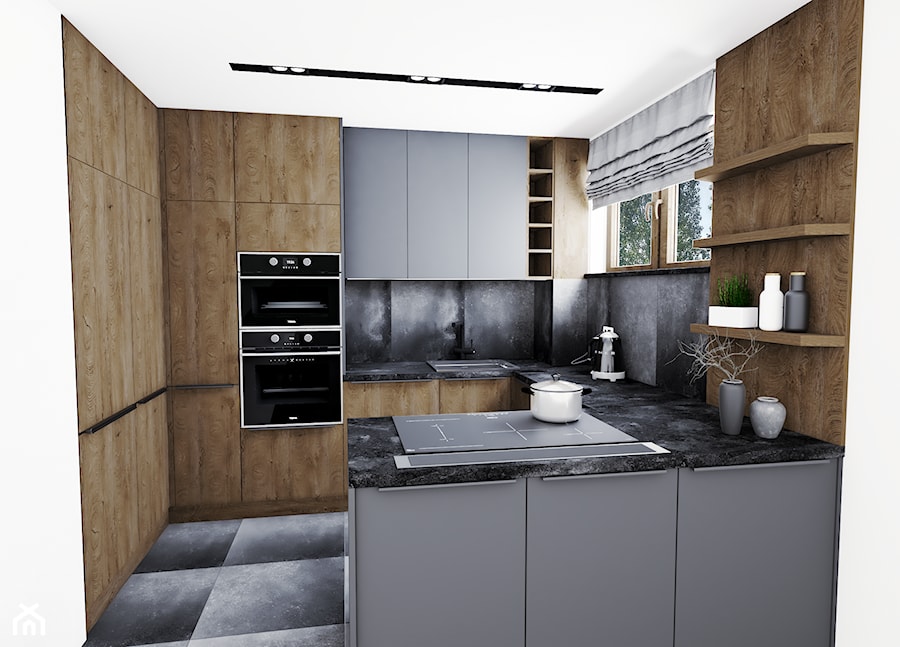 Kuchnia Ciemne drewno - Kuchnia, styl nowoczesny - zdjęcie od Vimko Projektowanie Wnętrz
