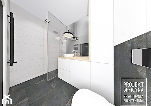 MIESZKANIE RADWAŃSKA M3 - Średnia bez okna z marmurową podłogą z punktowym oświetleniem łazienka, styl nowoczesny - zdjęcie od projektofficyna