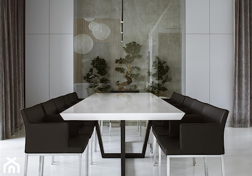 Dąb Alabaster firmy Kährs – lakierowany i szczotkowany - Duża biała jadalnia jako osobne pomieszczenie - zdjęcie od Vip Parkiet