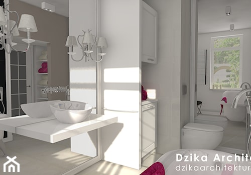 WILLA URSYNÓW - Średnia z punktowym oświetleniem łazienka z oknem, styl tradycyjny - zdjęcie od DziKa Architektura