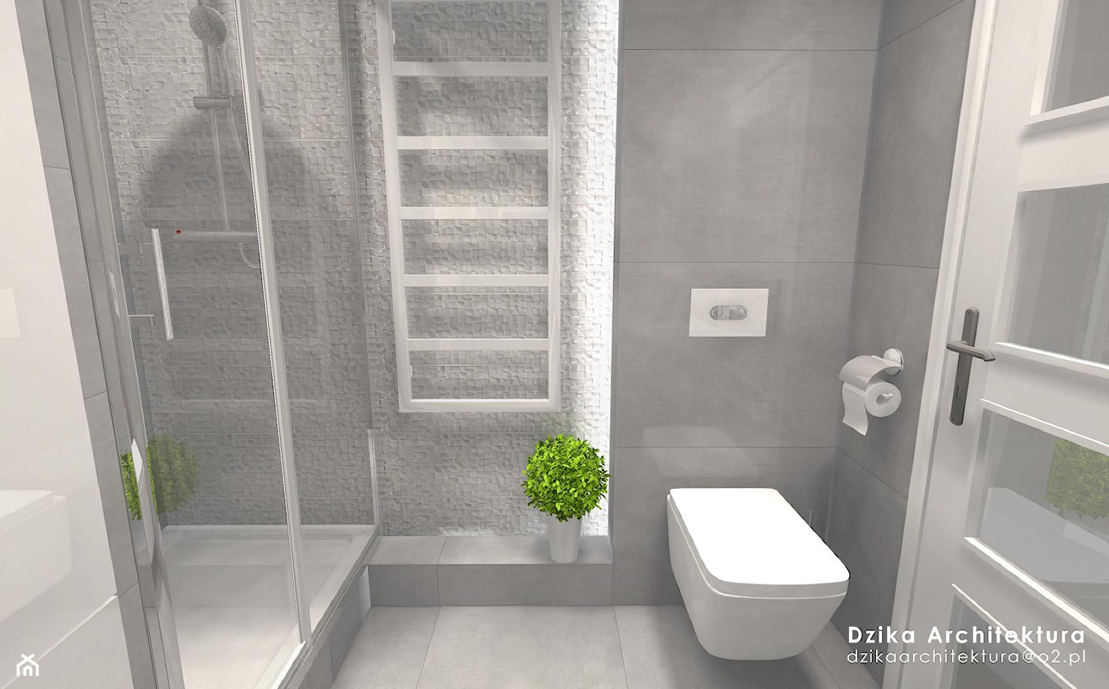 Mała łazienka w szarościach. - zdjęcie od DziKa Architektura - Homebook