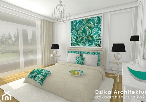 WILLA URSYNÓW - Średnia biała sypialnia z balkonem / tarasem, styl tradycyjny - zdjęcie od DziKa Architektura