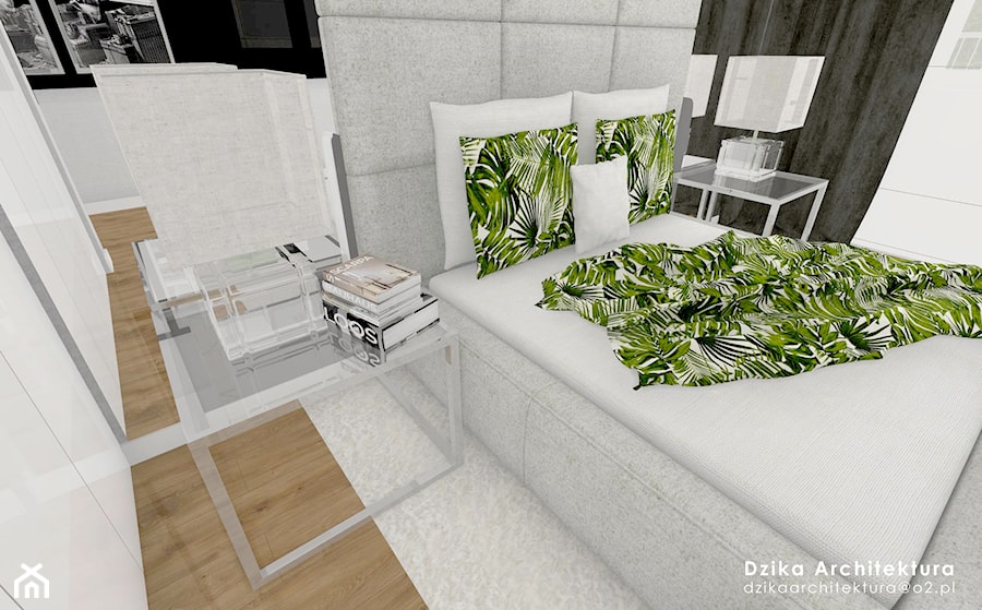 MARKI BANDURSKIEGO - Mała szara sypialnia, styl glamour - zdjęcie od DziKa Architektura