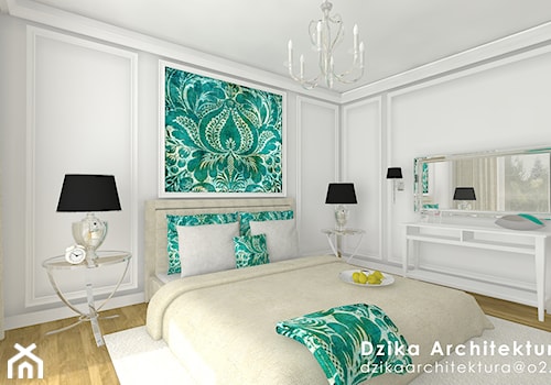 WILLA URSYNÓW - Średnia biała szara sypialnia, styl tradycyjny - zdjęcie od DziKa Architektura