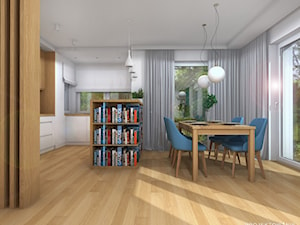 Aranżacja salonu z otwartą kuchnią - zdjęcie od Projektowanie Wnetrz Online