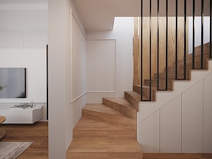 Aranżacja domu w beżach i szarości - Schody, styl nowoczesny - zdjęcie od Projektowanie Wnetrz Online