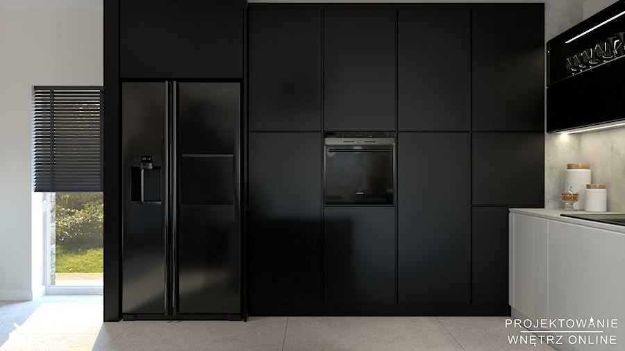 Projekt domu z ciemnym akcentem - Kuchnia, styl nowoczesny - zdjęcie od Projektowanie Wnetrz Online