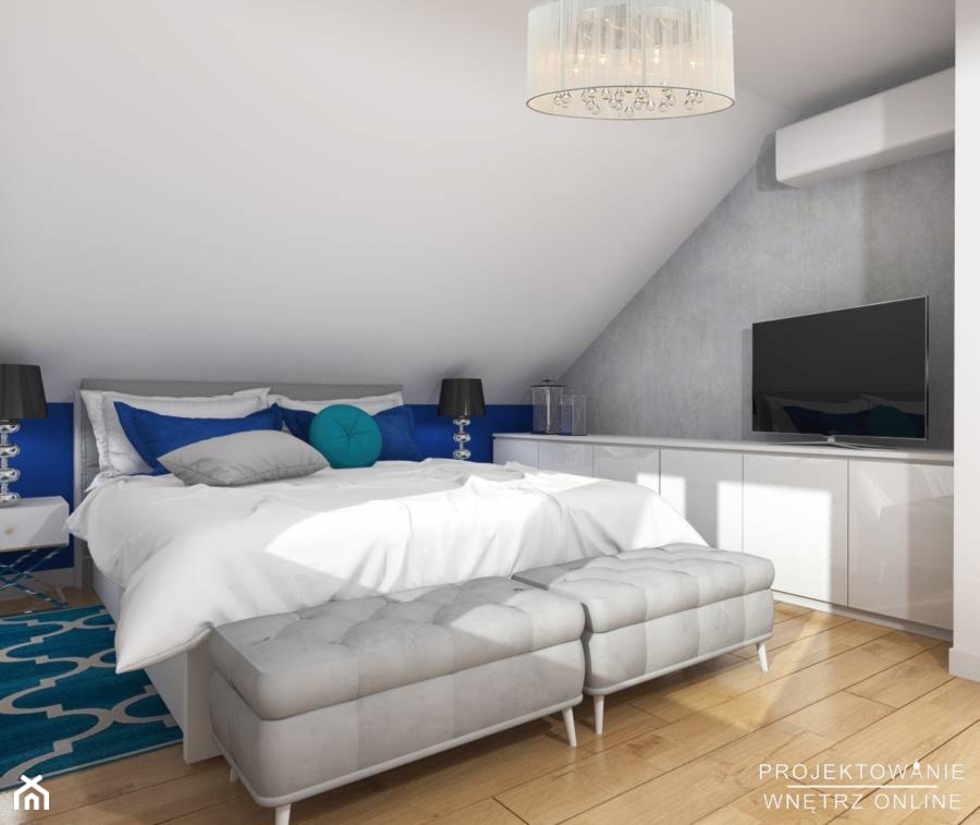 Sypialnia na poddaszu - zdjęcie od Projektowanie Wnetrz Online - Homebook