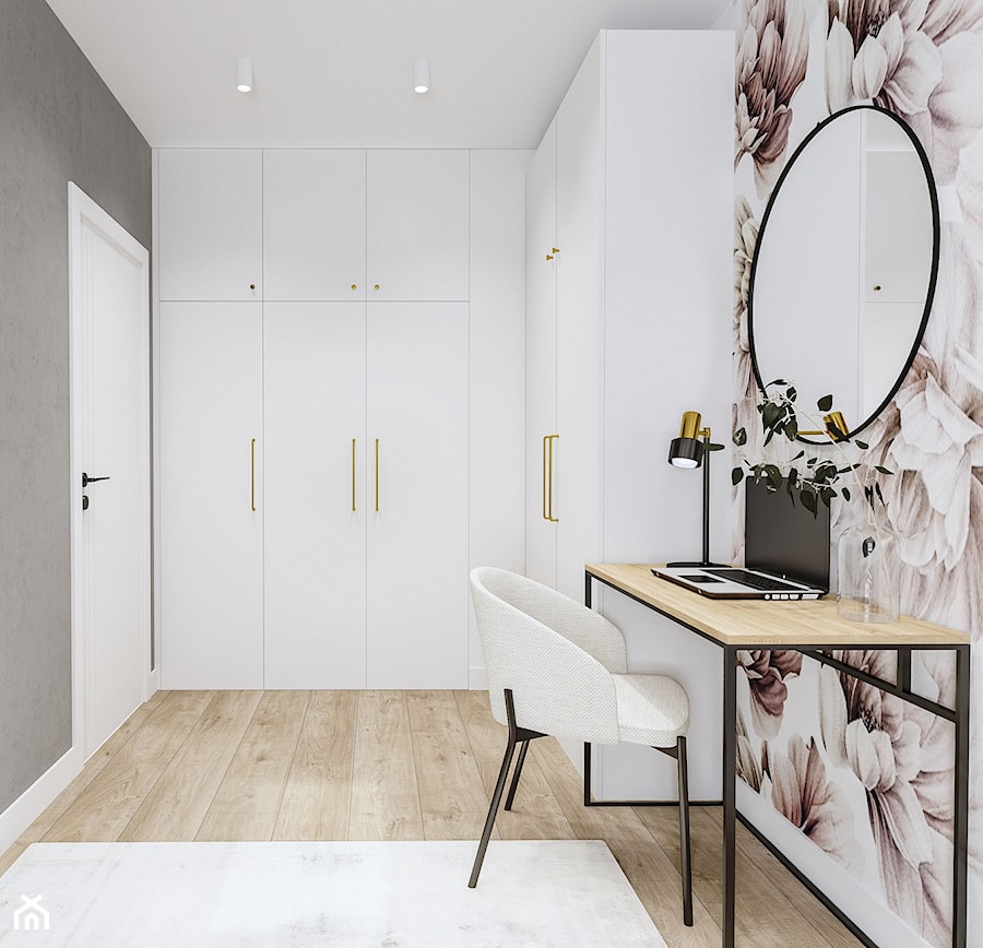 Projekt mieszkania z motywem kwiatów - Sypialnia, styl nowoczesny - zdjęcie od Projektowanie Wnetrz Online