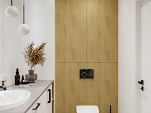 Mieszkanie w nowoczesnym wydaniu z czarnymi akcentami - Łazienka, styl nowoczesny - zdjęcie od Projektowanie Wnetrz Online