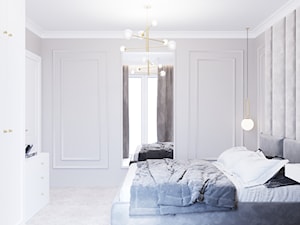 Projekt mieszkania z dodatkiem sztukaterii - Sypialnia, styl nowoczesny - zdjęcie od Projektowanie Wnetrz Online