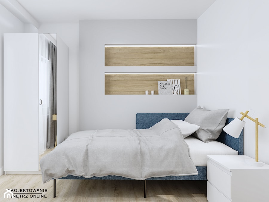 Projekt mieszkania 3 pokojowego - Sypialnia, styl nowoczesny - zdjęcie od Projektowanie Wnetrz Online