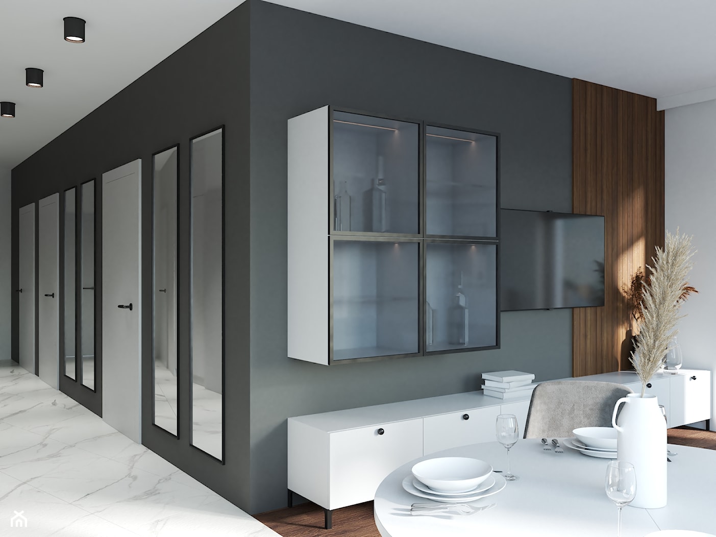 Aranżacja mieszkania w bloku w nowoczesnym stylu - zdjęcie od Projektowanie Wnetrz Online - Homebook