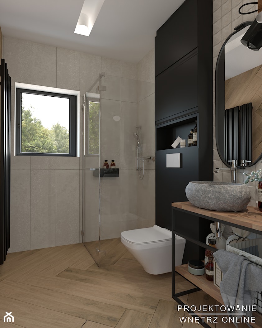 Aranżacja małej łazienki z prysznicem - zdjęcie od Projektowanie Wnetrz Online - Homebook
